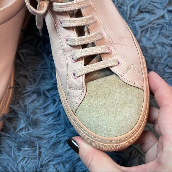 Common Projects Pink Leather Suede Sneakers Size 39 / 9 - Picture 2 of 8